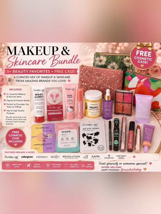 Other - ✨️Makeup & Skincare Bundle + FREE Cosmetic Case | 5 Brand-Name Beauty Items